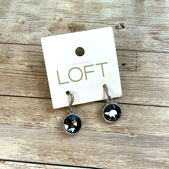 LOFT Jewelry - Ann Taylor LOFT Silver and Gray Glass Earrings NWT
